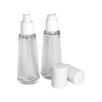 60ml 100ml 120ml PETG Maßgefertigte Pyramiden-Kegel-Kosmetikflasche Verpackung für Öl, Creme, Toner Langlebig Dicht Weißer Silberner Deckel