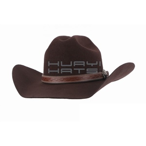 Sombrero de Vaquero de Fieltro de Lana al por Mayor con Ala Ancha, Estilo Cattleman, con Pliegues, Banda de Cuero con Logotipo Personalizado, Servicio de Marca OEM - Product Image 3