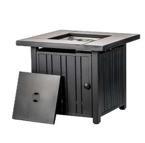 Outdoor Propane Gas Burner Steel Rectangle <b>Fire</b> <b>Pit</b> <b>Table</b> Freestanding Powder Coated 45000-49999 BTU - Product Image 1