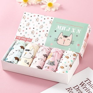 Comodo set da 5 slip per bambine, biancheria intima <span class=keywords><strong>in</strong></span> confezione regalo, stampa con animali dei cartoni animati, slip morbidi per bambine e <span class=keywords><strong>ragazze</strong></span>. - Product Image 1