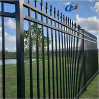 Valla tubular de metal galvanizado de seguridad, puerta de acero zincado de hierro forjado para patio escolar y comunitario