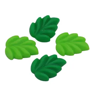 Kawaii Flatback Resin Green Leaves Resin Crafts Cabochons Accessories For Art Supply Decoration Charm Craft DIY