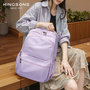 Kingsons Student Backpack 15 Inches Solid Color Lightweight Everyday Use Girls School Bag - Product Image 2