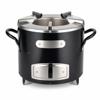 Réchaud de camping au bois portable en acier inoxydable avec cendrier pour la cuisson en plein air, les pique-niques, les barbecues et l'usage domestique