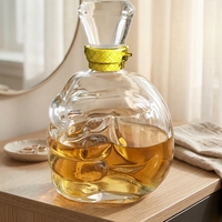 Bouteilles en verre cristal créatives de 500 ml avec bouchon en liège pour vin blanc et gin, logo personnalisé