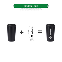 Tasse à café personnalisée Tasse thermique grise Tasse à café de 16 oz 304 Thermos isolé en acier inoxydable à double paroi Tasse à vide de 16 oz avec logo