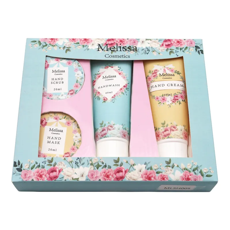 Benutzer definierte Etikett feuchtigkeit spendende Hand creme Lotion Peeling waschen Kurkuma Hautpflege-Set