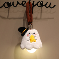 Pendentif lumineux d'Halloween, porte-clés en peluche mignon, ornement de fête, cadeau