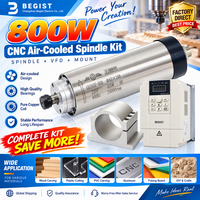 Kit de moteur de broche refroidi par air CS 800W GDZ65F 220V ER11 avec variateur de fréquence 5KW, pince de 65mm, 24000 tr/min, 400Hz pour routeur CNC et machine de fraisage