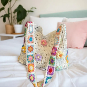 Fabrik Großhändler Sommer Strand tasche mit rosa Blume Umhängetasche für Frau Hot Sale Crochet Cute Bag - Product Image 3