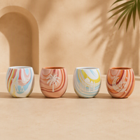 Oman arabe logo personnalisé couleur émaillée 110ml argile saoudienne Cawa tasse à thé sans poignée en céramique expresso tasse à café