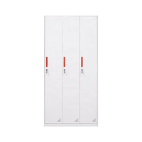 Casiers vestiaires à 3 portes pour salle de sport, école, bureau, avec serrure à clé