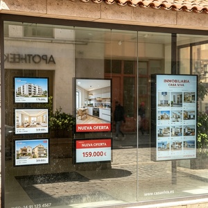Écran publicitaire numérique Full HD multi-écrans suspendu à structure entièrement métallique pour agents immobiliers avec revêtement anti-reflet - Product Image 5