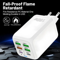 Adaptateur d'alimentation portable 150W avec 4 ports USB + 2 ports PD, charge rapide pour ordinateur portable et téléphone, 5V 2A, prises US/EU/UK