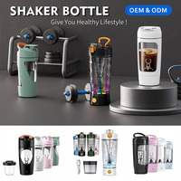 24165 Bouteille de shaker à protéines électrique personnalisée sans BPA 650 ml, mélangeur de protéines sportif rechargeable par USB haute vitesse pour la salle de sport