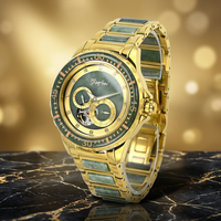 Montres automatiques mécaniques pour hommes en jade naturel, ajourées, avec diamants, lumineuses, résistantes à l'eau 50m, luxe et mode