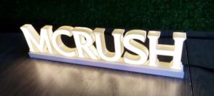 Logo <span class=keywords><strong>en</strong></span> acrylique éclairé par LED miniature personnalisé, caractères <span class=keywords><strong>en</strong></span> acier inoxydable pour <span class=keywords><strong>porte</strong></span> <span class=keywords><strong>de</strong></span> magasin, affichage intérieur, transformateur, décoration <span class=keywords><strong>de</strong></span> bureau - Product Image 5