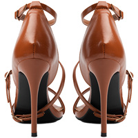 Sandales gladiateur à bride en T pour femme, grande taille 47, avec boucle à la cheville, bout carré ouvert, talons aiguilles hauts, chaussures de soirée
