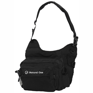 Sac à bandoulière de pêche à la mouche en polyester imperméable à une face, avec porte-canne intégré, pour activités de plein air, modèle Natural One P60, conception monocouche - Product Image 1