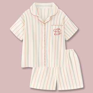 Venta Directa de Fábrica: <span class=keywords><strong>Pijama</strong></span> Casual de Manga Corta para Mujer, Estampado Completo, Suave, para Verano, Otoño y Primavera - Product Image 4