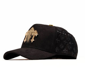 Gorra <span class=keywords><strong>de</strong></span> Béisbol Deportiva <span class=keywords><strong>de</strong></span> Lujo para Hombre A-Frame Original El Barbas Hats en Gamuza con Ala Ancha y Detalles Dorados Cromados - Product Image 3