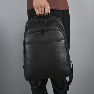 Men's Genuine Leather <b>Backpack</b> <b>Black</b> 56-75L With Usb Business Travel Casual Large Capacity <b>Backpack</b> - Product Image 3