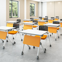 Ensemble table et chaises pliantes pour formation, table de conférence mobile, bureau pliant, chaise de bureau, table de réunion pour salle de conférence