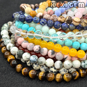 Filo di Perle Rotonde Lucidate in Agata Naturale, Diaspro, Quarzo e Giada, Vari Colori, 8mm, Perle Sciolte Rotonde per Creazione Gioielli - Product Image 2