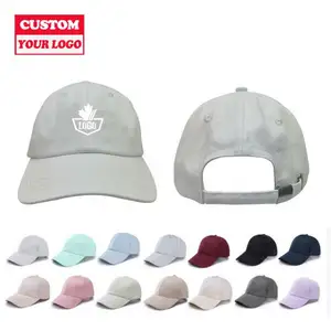 Cotton Strap Back Gorras Embroidered Logo Unstructured Baseball Hat Cap Custom Embroidery Satin Lined Dad Soft Hats