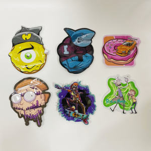 कस्टम मुद्रित 4x6 प्लास्टिक 3.5g 7g 14g खड़ा हो गया कट गंध प्रमाण जिप्पर जैपर थैला मैलर बैग - Product Image 6