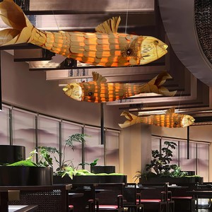 Люстра в форме рыбы в вестибюле отеля, клубный ресторан, ресторан, дизайн, креативная люстра в форме рыбы - Product Image 1