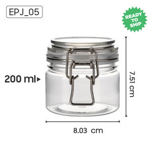 RTS 100pcs/Lot PET Sealing Jar Plastic Cap Airtight BPA Free Unbreakable 200ml Plastic Kitchen Storage Containers - Product Image 2