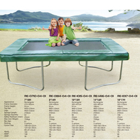 Trampolín Elástico Rectangular de 14*16 pies para Interiores/Exteriores, Trampolín Plegable de PVC/PP con Marco de Acero para Adultos/Niñas