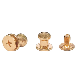Parafusos e Rebites Redondos Ajustáveis Vintage OEM de Latão Sólido para Acessórios de Botões de Cintos e Bolsas de Couro - Product Image 1