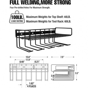 Wall-mounted power tool storage <b>rack</b>, heavy-duty multi-functional <b>shelf</b> storage <b>rack</b> for rechargeable hand tools. - Product Image 2
