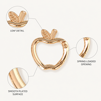 Porte-clés de luxe tendance en forme de pomme avec fermoir à ressort, breloque pour sac, accessoires de mode et loisirs créatifs