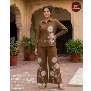 Best Selling Women's Cotton Quick Dry Matching Set with <b>Top</b> and Bottom for Party Casual Wear Bulk Supplier - Product Image 1