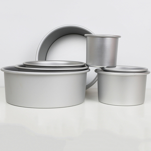 कारखाने की आपूर्ति 4/5/6/7/8/9/10 इंच Anodized एल्यूमीनियम गहरी दौर केक पैन पाक मोल्ड के साथ तय नीचे - Product Image 6