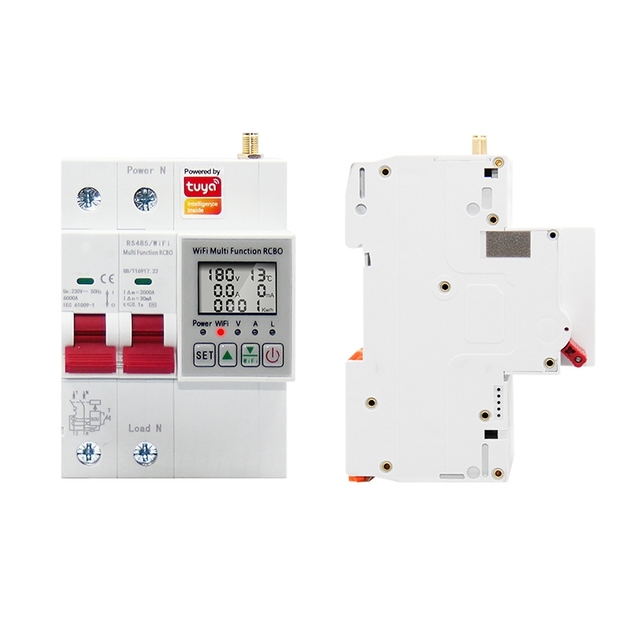 TUYA APP WiFi Smart Circuit Breaker Earth Leakage Over Under Adjustable Voltage Protector Relay/Energy Power KWh Meter