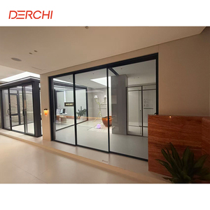 DERCHI pour <span class=keywords><strong>Porte</strong></span> <span class=keywords><strong>Coulissante</strong></span> Sans Rail en Verre Trempé avec Profilé Aluminium Premium, <span class=keywords><strong>Isolation</strong></span> <span class=keywords><strong>Phonique</strong></span> pour Bureau et Cave - Product Image 3