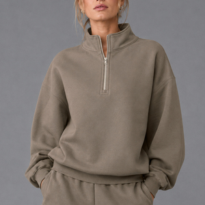 Sweat-shirt à col zippé pour homme et femme, livraison rapide depuis l'entrepôt américain, en molleton doux à manches longues, idéal pour les voyages et les activités de plein air - Product Image 1