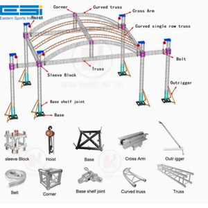 Esi มีเสถียรภาพเป็นพิเศษสำหรับโครงยึดเวทีแสดงระบบอลูมิเนียมแบบพกพาพร้อมข้อต่อเสริมโค้งเพื่อการรองรับที่ดีที่สุด - Product Image 2