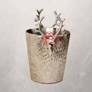 ถังน้ำแข็งอลูมิเนียมแข็งพร้อมด้ามจับกวางเรนเดียร์ทองเหลืองสำหรับตกแต่งงานแต่งงานงานปาร์ตี้ - Product Image 4