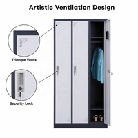 Casier en acier à 3 portes au design moderne, armoire métallique durable pour vêtements, casier simple en acier pour employés, idéal pour la salle de sport et la maison