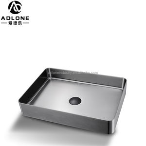 Lavabo de baño cepillado Fregadero de baño Fregadero de acero inoxidable Color primario Plata - Product Image 5