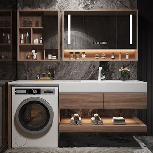 Mobili da toeletta da bagno con doppio lavabo galleggiante di lusso moderno specchio intelligente led light bagno storage vanità da bagno impermeabili - Product Image 1