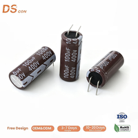 Kapasitor Elektrolit Aluminium 400V100uF 13X30Mm, Timbal Radial, Arus Ripple Tinggi, ESR Rendah, Cocok untuk Pengering Rambut Daya SMPS