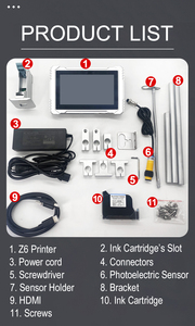 TIJ Pantalla de 7 pulgadas Código de lote en línea Impresora de inyección de tinta térmica Impresora de inyección de tinta continua Fecha Máquina de codificación de inyección de tinta - Product Image 6
