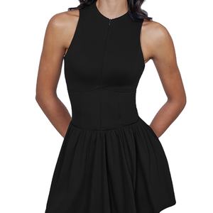 Conjuntos Deportivos <span class=keywords><strong>LANGHE</strong></span> Personalizados de Alta Calidad, Vestido de Tenis con Cierre Frontal, Cuello Alto, Pantalones Cortos Deportivos Suaves - Product Image 5