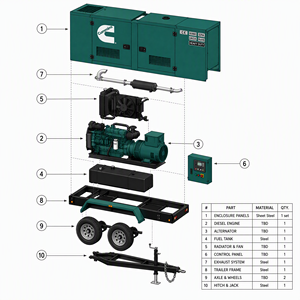 Generador Diésel Súper Silencioso de Gas Natural EAC, Cummins Weichai, 5kva, 20kva, 300kva, 25kw, 80kw, 150kw, 220V, 380V, 1 Fase, 50/60Hz - Product Image 3